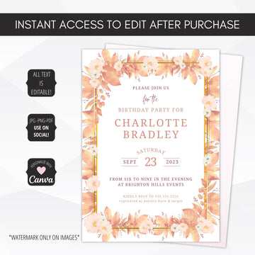 floral party invitations
